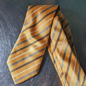 🔥 Amazing Vintage Guy LAROCHE Yellow Tie. Retro Yellow Striped Tie🔥